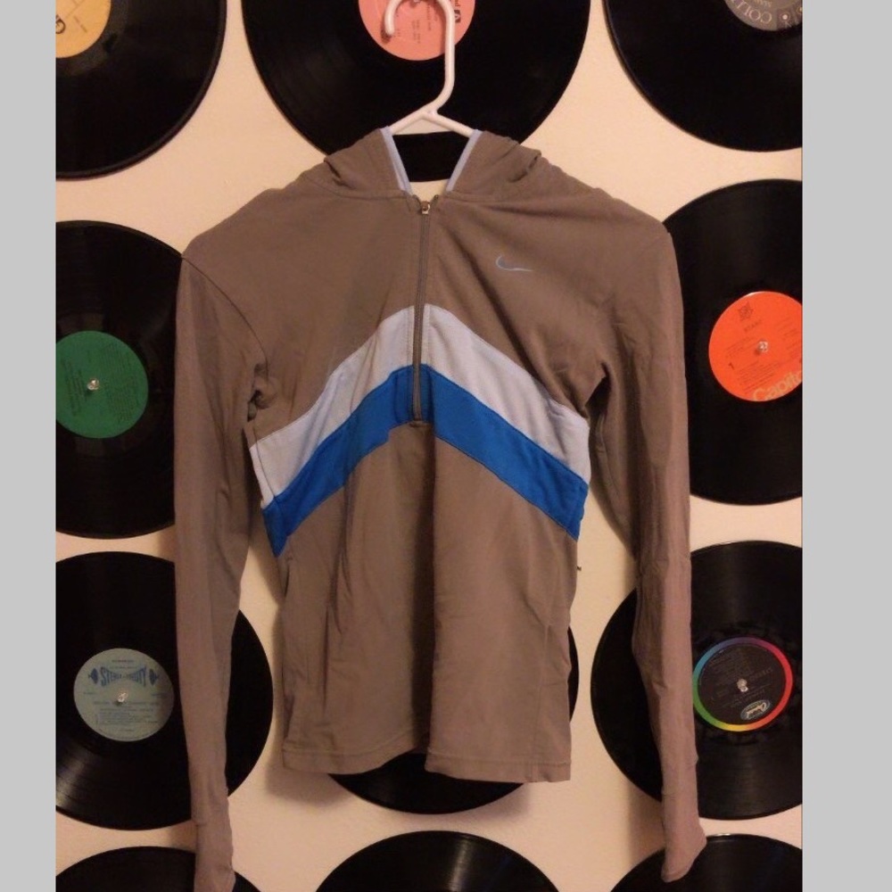 vintage grey nike hoodie quarter zip